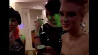 Young whores fucked at a wild party with plenty of drink