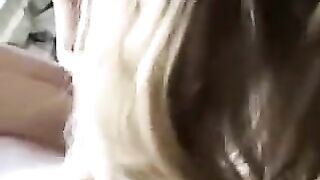 A young girl fucks at home with her boyfriend in POV style