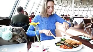 She's tired of waiting, lets the guy in HD