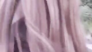 The girl is not shy to do a blowjob right in the public area