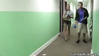 A group of young people got into a private room and began to engage in intimate activities