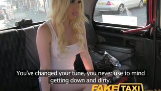 A blonde woman paid for her trip in a way that was quite enticing