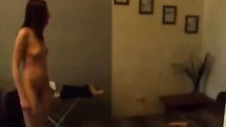 A sexy Russian girl decided to amuse herself in the kitchen