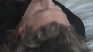 A girl with beautiful breasts gets fucked by a guy with cancer
