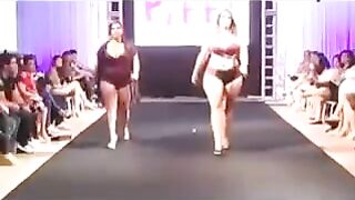 Fatty bitches in swimsuits ran on the camera for money