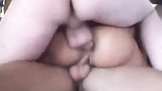Babe loves to be fucked by two guys at the same time