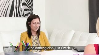 Female casting with lesbian star Tracy Lindsay in steamy action