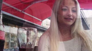 A hot blonde with natural tits enjoys intense private action
