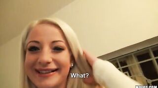 A hot blonde with natural tits enjoys intense private action