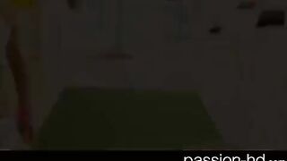 A girl in headphones was listening to music and wanted to have sex
