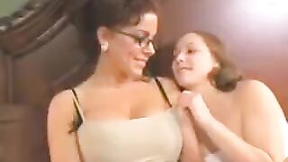 A sweet mom is having fun with her daughter
