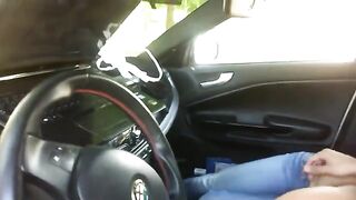 The pretty girl started sucking cock in the car