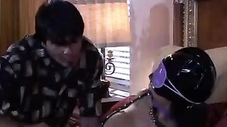 The mistress plays a BDSM game with her slave