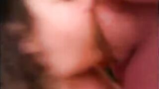 The guy stuck his friend's dick in her mouth and made her give a blowjob
