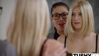 Deep anal sex with a blondie in stockings