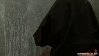 The submissive girl was penetrated by a cock in her mouth with intense pleasure
