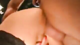 German whore sucks and fucks a big cock in a group
