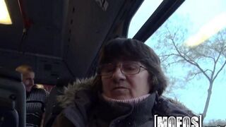 Girl was fucked directly on the bus in anal