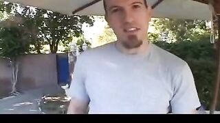 Girl sucks the guy's nipple and he puts it in her pussy