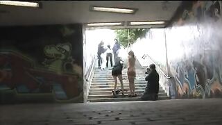 A rough sex with a tied up girl on the street, full of passion