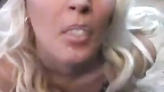 The whimsical blonde licks sperm from a spoon in a sensual scene