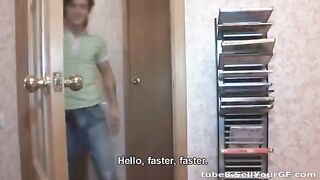 Young guy shoots amateur porn with his girlfriend, 18+ teen