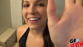 Short and sweet bathroom sex with a stunning beauty