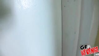 Short and sweet bathroom sex with a stunning beauty