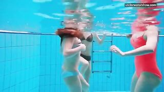 A hidden camera photographed naked girls in the pool