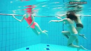 A hidden camera photographed naked girls in the pool