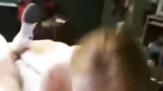 The guy grabbed the girl and put her on the bed
