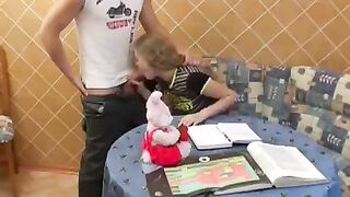 A schoolgirl was fucked by her classmate in a passionate encounter