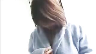A fat Korean virgin with big boobs gets fucked and displays her huge tits