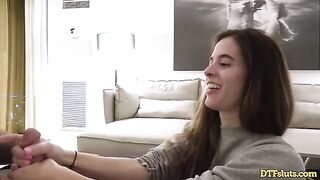 Fit slut Abbie Maley gets her pussy destroyed by James Deen in a rough home sex tape