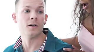 Demi Sutra massages her friend’s cock before his date