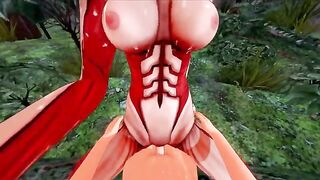 Annie Titan has sex with a man in an Attack on Titan Halloween special