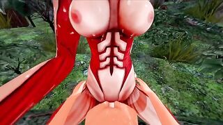 Annie Titan has sex with a man in an Attack on Titan Halloween special
