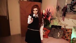 Hermione Granger gets horny after learning with Harry Potter