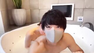 Japanese guy’s slippery handjob with cum lube ends with a creampie in doggy style