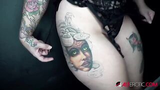 Tattooed busty babe Payton Preslee gets creampied hard