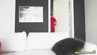 A man roughly fucks a sexy girl in the shower