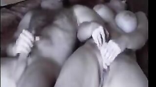 A fat woman was fucking without knowing she was being filmed