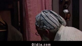 Old grandfather punished his granddaughter for her naughty behavior