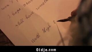 Old grandfather punished his granddaughter for her naughty behavior