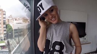 The blond girl was divorced in anal on the road