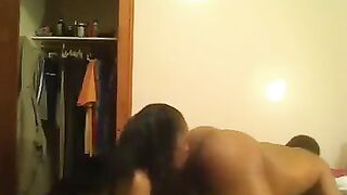 I punished the disobedient guy with a long strap-on in bed