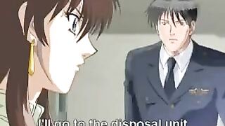 The big-eyed Hentai girl is good at making blowjobs