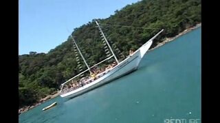 Bunch of wet pussies gets fucked on a luxury yacht