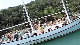 Bunch of wet pussies gets fucked on a luxury yacht