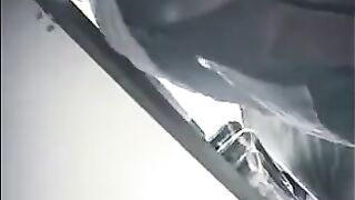 The hidden camera at the checkout in the store captures skirts